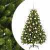vidaXL Vil&aacute;gos z&ouml;ld műfenyő g&ouml;mbd&iacute;szekkel 120 cm 150 LED Meleg feh&eacute;r