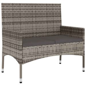 vidaXL 2 szem&eacute;lyes sz&uuml;rke polyrattan kerti kanap&eacute; p&aacute;rn&aacute;val