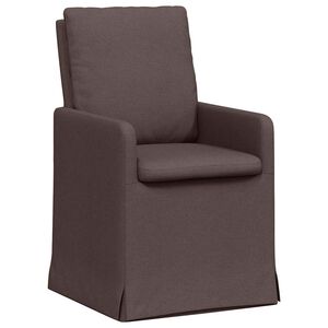 vidaXL &Eacute;tkező Sz&eacute;kek 2 db sz&ouml;vet s&ouml;t&eacute;tbarna 57 x 67 x 98 cm