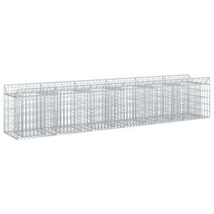 vidaXL Gabion emelt &aacute;gy 2 db 300 x 50 x 60 cm Horganyzott Ac&eacute;l Ez&uuml;st