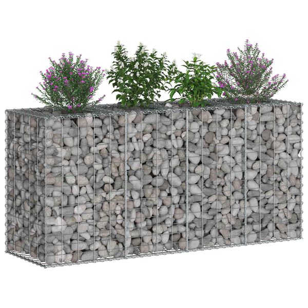vidaXL Gabion emelt &aacute;gy Ez&uuml;st 170 x 50 x 80 cm Horganyzott ac&eacute;l