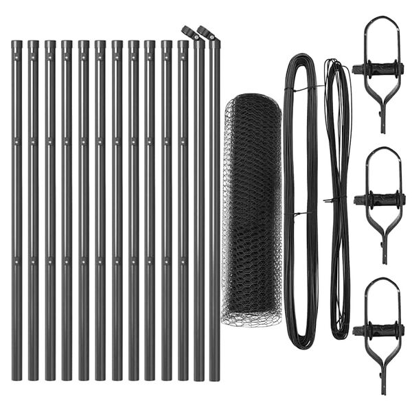 vidaXL Ker&iacute;t&eacute;soszlop Sz&uuml;rke 25 x 0,6 m (25 mm h&aacute;l&oacute;) Ac&eacute;l &eacute;s PVC