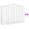 vidaXL 50 db &iacute;ves horganyzott vas gabion kos&aacute;r 200x50x140/160 cm