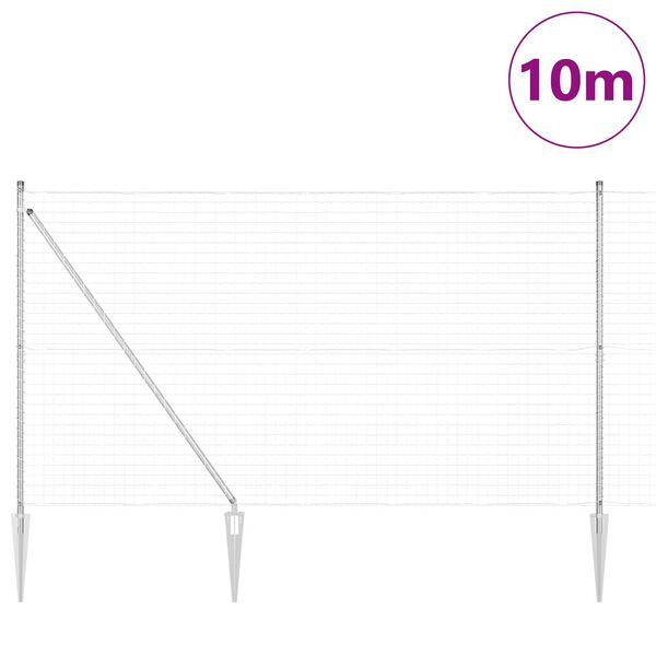 vidaXL Ker&iacute;t&eacute;s oszlopokkal Ez&uuml;st 1,5 x 10 m Ac&eacute;l