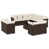 vidaXL 12 r&eacute;szes barna polyrattan kerti &uuml;lőgarnit&uacute;ra p&aacute;rn&aacute;kkal
