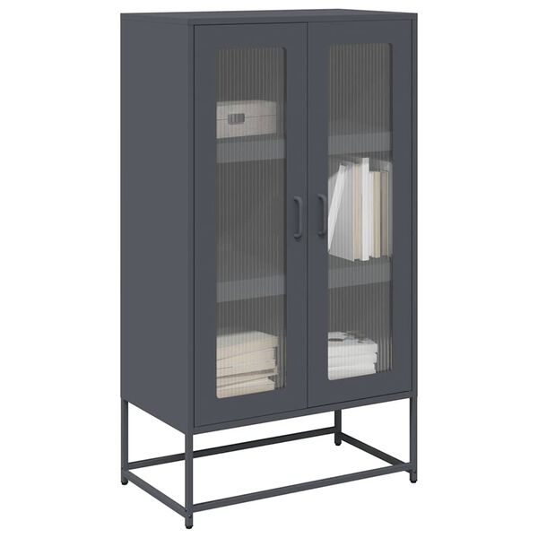 vidaXL Highboard antracit 68x39x123 cm Acél