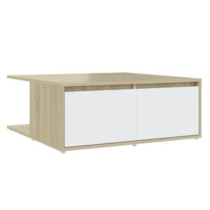 vidaXL feh&eacute;r &eacute;s t&ouml;lgysz&iacute;nű szerelt fa doh&aacute;nyz&oacute;asztal 80 x 80 x 31 cm