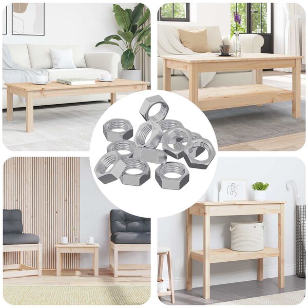 vidaXL Hatsz&ouml;gletű Anya 12 pcs Ez&uuml;st M6 F&eacute;m