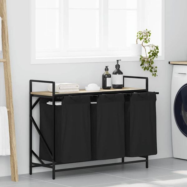 vidaXL sonoma t&ouml;lgy mosodai kos&aacute;r 3 rekeszes polccal