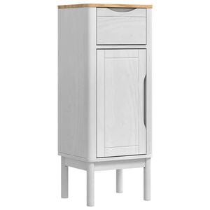 vidaXL F&uuml;rdőszoba Sz&eacute;k&eacute;ny FLORO Feh&eacute;r 35 x 30 x 90 cm T&ouml;m&ouml;r fenyőfa