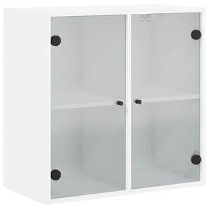 vidaXL feh&eacute;r faliszekr&eacute;ny &uuml;vegajt&oacute;kkal 68 x 37 x 68,5 cm