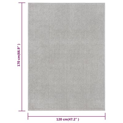 vidaXL világosszürke rövid szálú szőnyeg 120 x 170 cm