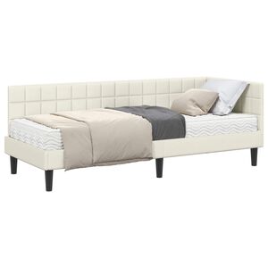 vidaXL Sarok &Aacute;gykeret Matraccal 2 db Kr&eacute;m 80 x 200 cm B&aacute;rsony