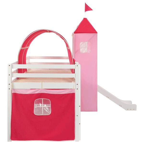 vidaXL fenyőfa gyermek gal&eacute;ria&aacute;gy-keret cs&uacute;szd&aacute;val/l&eacute;tr&aacute;val 208x230 cm