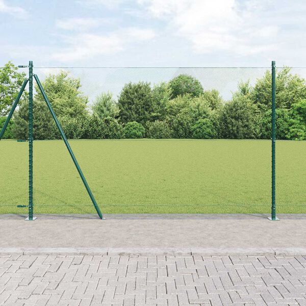 vidaXL Ker&iacute;t&eacute;soszlop Z&ouml;ld 25 x 1,6 m (13 mm h&aacute;l&oacute;) Ac&eacute;l &eacute;s PVC