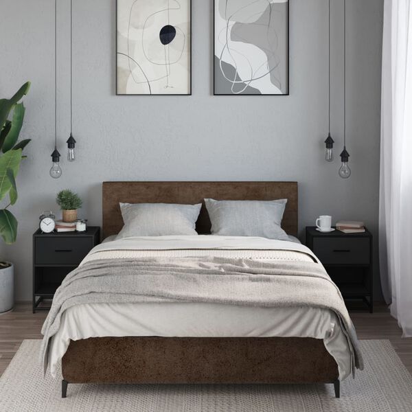 vidaXL 2 darab fekete t&ouml;m&ouml;r szerelt fa &eacute;jjeliszekr&eacute;ny 40 x 31 x 50 cm