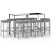vidaXL 11 r&eacute;szes sz&uuml;rke polyrattan kerti b&aacute;rszett p&aacute;rn&aacute;kkal