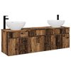 vidaXL F&uuml;rdőszobai Szekr&eacute;ny Szett 3 db Antik Fa 49 x 44,5 x 66,5 cm