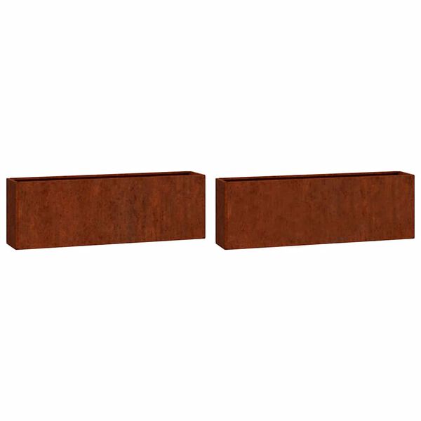 vidaXL 2 db rozsda sz&iacute;nű corten ac&eacute;l fali n&ouml;v&eacute;nytart&oacute; 53 x 10 x 17 cm
