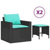 vidaXL 4 r&eacute;szes fekete polyrattan kerti &uuml;lőgarnit&uacute;ra p&aacute;rn&aacute;kkal