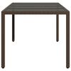 vidaXL barna polyrattan üveglapos kerti asztal 190 x 90 x 75 cm
