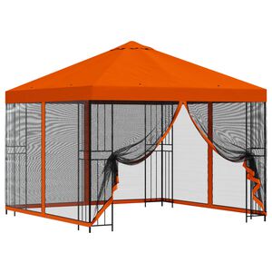 vidaXL Kerti pavilon oldalfalakkal 3 x 3 m Narancss&aacute;rga