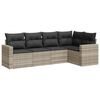 vidaXL 5 r&eacute;szes vil&aacute;gossz&uuml;rke polyrattan kerti &uuml;lőgarnit&uacute;ra p&aacute;rn&aacute;kkal