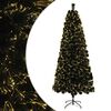 vidaXL Optikai sz&aacute;las műfenyő 180 cm 24 LED Meleg feh&eacute;r PVC Z&ouml;ld