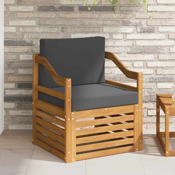 vidaXL K&uuml;lt&eacute;ri kanap&eacute; szett T&ouml;m&ouml;r ak&aacute;cfa &eacute;s poli&eacute;szter Term&eacute;szetes