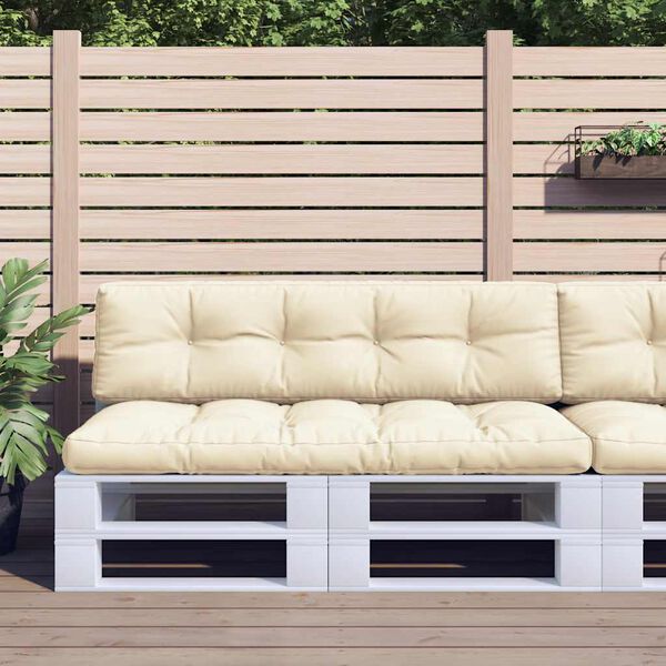 vidaXL 2 db krémszínű szövet raklappárna