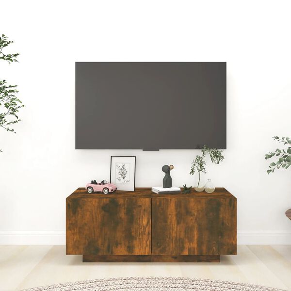 vidaXL füstös tölgy színű szerelt fa TV-szekrény 100 x 35 x 40 cm