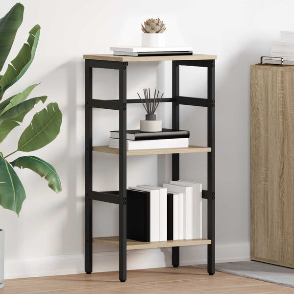 vidaXL K&ouml;nyvespolc Sonoma t&ouml;lgy 40 x 29,5 x 81 cm Faanyag