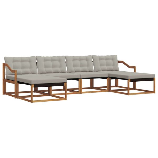 vidaXL K&uuml;lt&eacute;ri kanap&eacute; szett 6 pcs Term&eacute;szetes &eacute;s Vil&aacute;gossz&uuml;rke