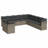 vidaXL 11 r&eacute;szes sz&uuml;rke polyrattan kerti &uuml;lőgarnit&uacute;ra p&aacute;rn&aacute;kkal