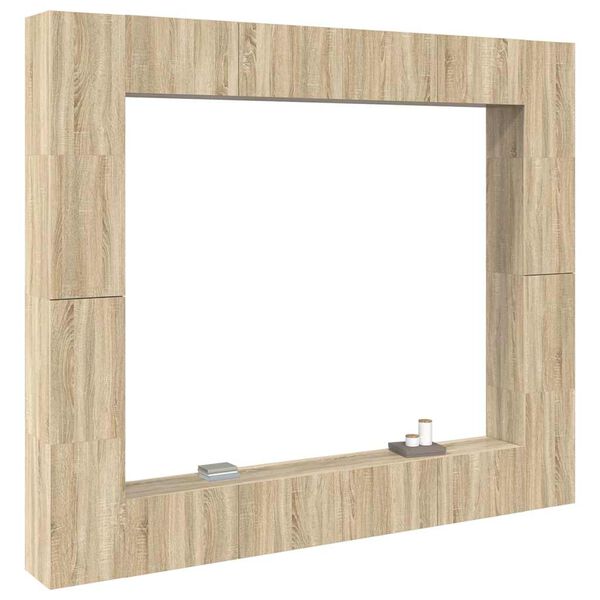 vidaXL 8 r&eacute;szes sonoma t&ouml;lgy sz&iacute;nű szerelt fa TV-szekr&eacute;nyszett