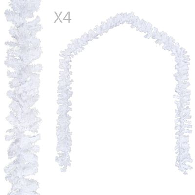 vidaXL 4 darab fehér PVC karácsonyi füzér 270 cm