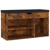 vidaXL f&uuml;st&ouml;s t&ouml;lgy szerelt fa cipőt&aacute;rol&oacute; pad p&aacute;rn&aacute;val 80 x 30 x 47 cm