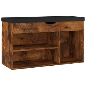 vidaXL f&uuml;st&ouml;s t&ouml;lgy szerelt fa cipőt&aacute;rol&oacute; pad p&aacute;rn&aacute;val 80 x 30 x 47 cm
