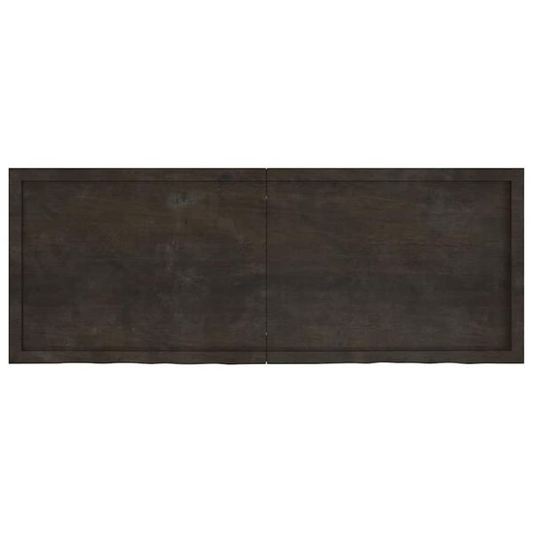 vidaXL s&ouml;t&eacute;tbarna kezelt t&ouml;m&ouml;r t&ouml;lgyfa fali polc 160 x 60 x (2-6) cm