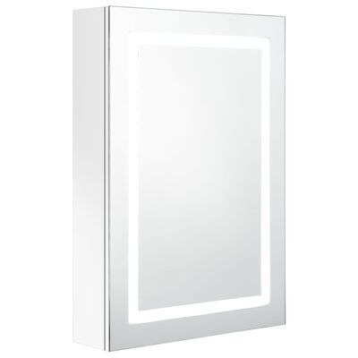 vidaXL fényes fehér LED-es tükrös fürdőszobaszekrény 50 x 13 x 70 cm