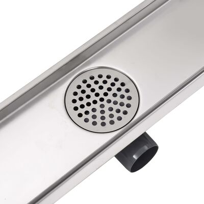 vidaXL lineáris rozsdamentes acél zuhany lefolyóvezeték 730 x 140 mm