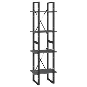 vidaXL n&eacute;gyszintes sz&uuml;rke t&ouml;m&ouml;r fenyőfa k&ouml;nyvszekr&eacute;ny 40 x 30 x 140 cm