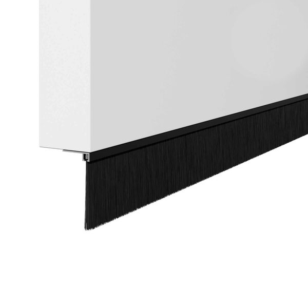 vidaXL Csavaros Ajt&oacute; Kefe Z&aacute;r 2 pcs Fekete 100 cm Alum&iacute;nium &ouml;tv&ouml;zet