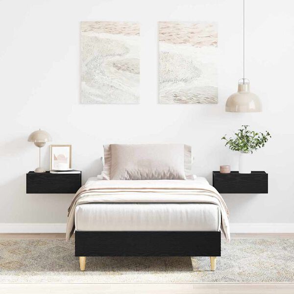 vidaXL &Aacute;gykeret Fekete t&ouml;lgy 193 x 78 x 25 cm Faanyag