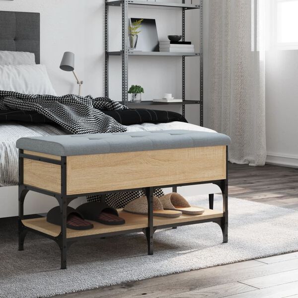 vidaXL sonoma t&ouml;lgy sz&iacute;nű szerelt fa cipőt&aacute;rol&oacute; pad 82 x 42 x 45 cm