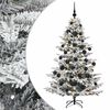 vidaXL Műkar&aacute;csonyfa g&ouml;mbbel 150 cm 150 LED Meleg feh&eacute;r PE &eacute;s PVC