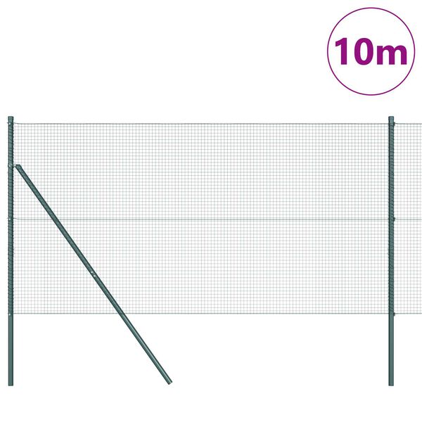 vidaXL Ker&iacute;t&eacute;soszlop Z&ouml;ld 10 x 1,2 m (19 x 19 mm h&aacute;l&oacute;) Ac&eacute;l &eacute;s PVC