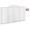 vidaXL 6 db íves horganyzott vas gabion kosár 300x30x160/180 cm