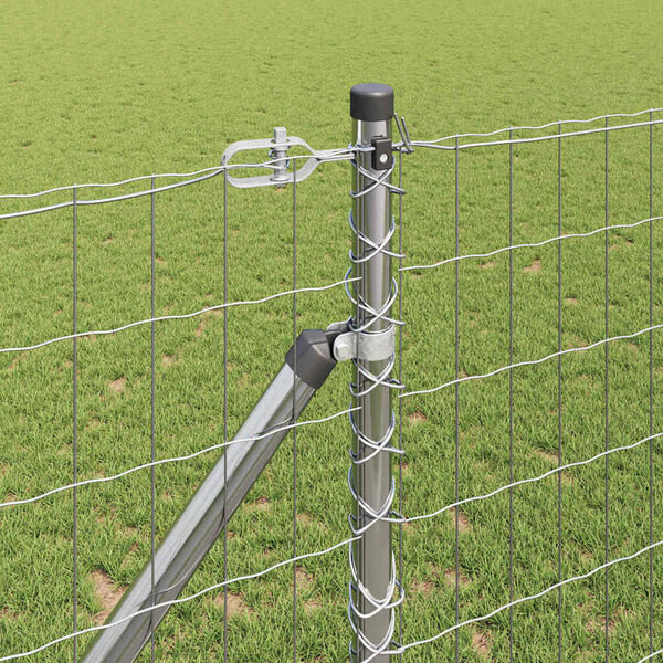 vidaXL Ker&iacute;t&eacute;s oszlopokkal Ez&uuml;st 1,2 x 10 m Ac&eacute;l