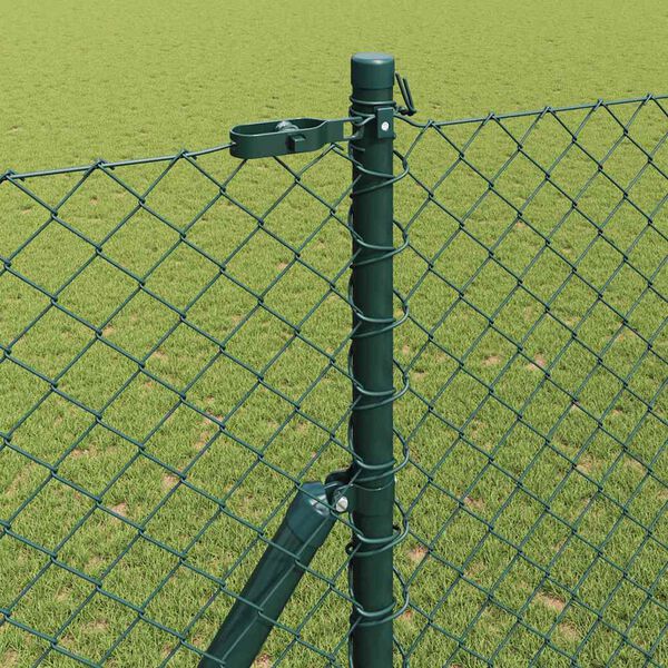 vidaXL Ker&iacute;t&eacute;soszlop Z&ouml;ld 10 x 1,6 m (40 x 40 mm r&aacute;cs) Ac&eacute;l &eacute;s PVC